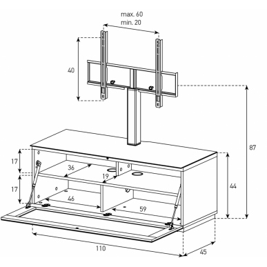 Стойка для ТВ Sonorous ST 111I BLK BLK BS